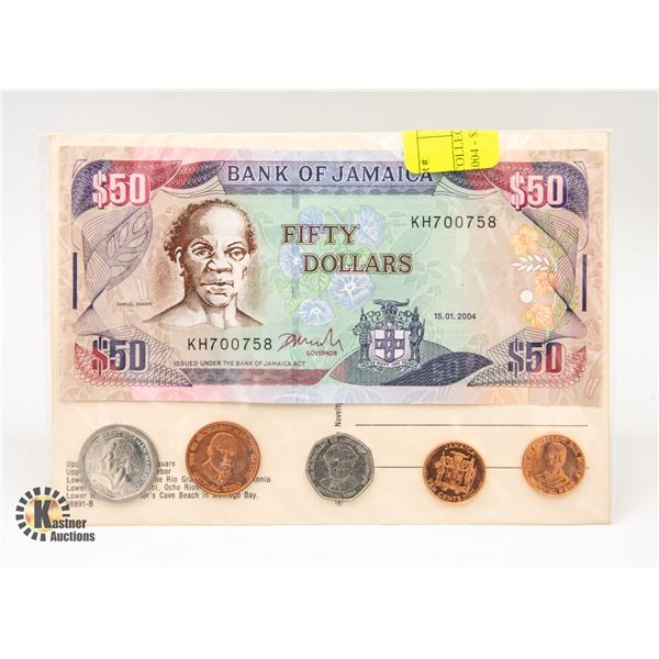 COLLECTIBLE BANK OF JAMACA 2004 - $50 BILL &