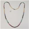 Image 1 : BZ1666-59 18K RUBY/EMERALD/SAPPHIRE 16" NECKLACE