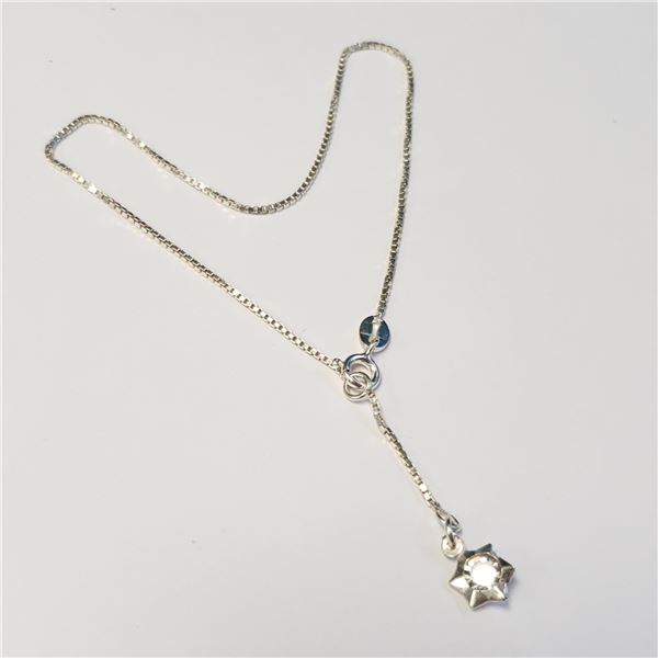 BZ1666-91 SILVER CZ 9.5" ANKLET
