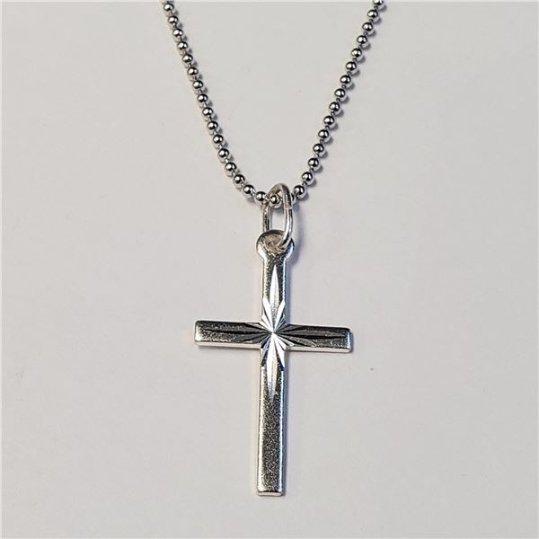 BZ1666-99 SILVER CROSS 18" NECKLACE