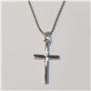 Image 1 : BZ1666-99 SILVER CROSS 18" NECKLACE