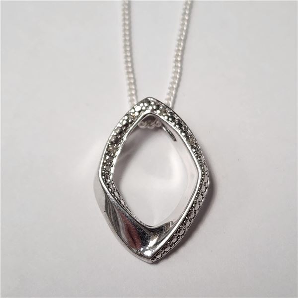 BZ1666-86 SILVER DIAMOND 16" NECKLACE