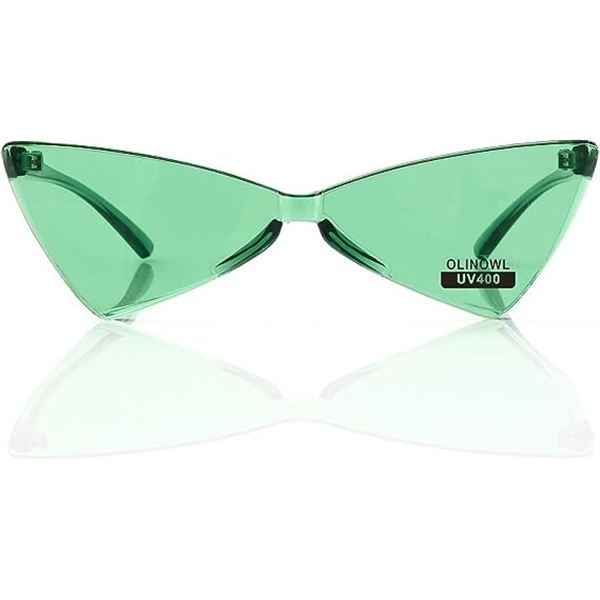 NEW RETRO OLINOWL TRIANGLE GREEN GLASSES