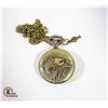 Image 1 : BRAND NEW BRONZE FISHING SCENE POCKET WATCH