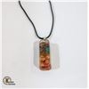Image 1 : NEW GENUINE CHAKRA GEMSTONE+WIRE INLAY PENDANT
