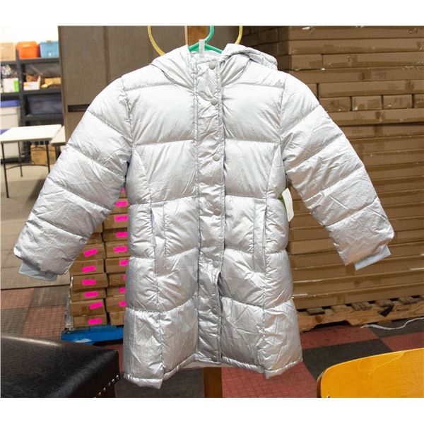 AMAZON ESSENTIALS XS ( 4-5 ) METALIC SILVER PUFFER