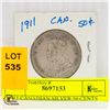 Image 1 : 1911 CANADIAN SILVER 50 CENTS