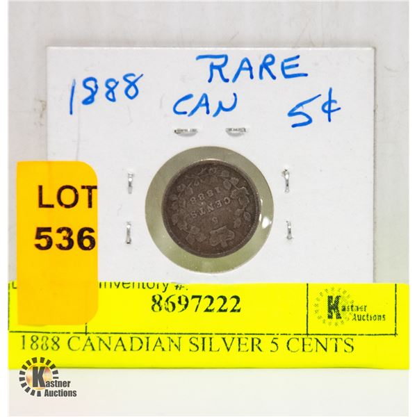 1888 CANADIAN SILVER 5 CENTS