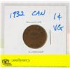 Image 2 : 1932 CANADIAN SMALL 1 CENT