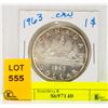 Image 1 : 1963 CANADIAN SILVER DOLLAR COIN
