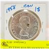 Image 2 : 1958 CANADIAN SILVER DOLLAR COIN