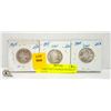 Image 1 : THREE 1965 CANADIAN SILVER 25 CENTS