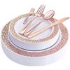 Image 1 : NEW 150 PIECE ROSE GOLD PARTY TABLE SERVICE SET