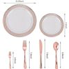 Image 2 : NEW 150 PIECE ROSE GOLD PARTY TABLE SERVICE SET