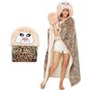 Image 1 : NEW THREE POODLE MAOTOU HOODIE BLANKET  - LEOPARD