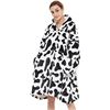 Image 1 : NEW VENUSTAS WEARABLE BLANKET HOODIE IN SHERPA COW