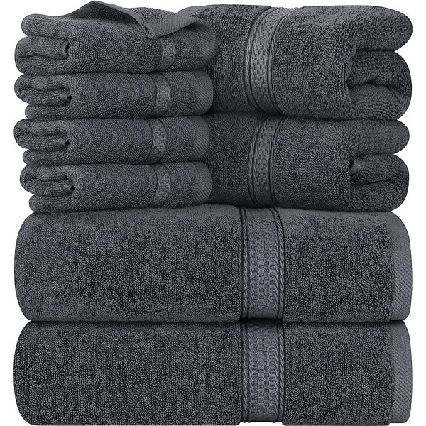 NEW UTOPIA TOWELS 600 GSM 8PCS LUXURY TOWEL SET