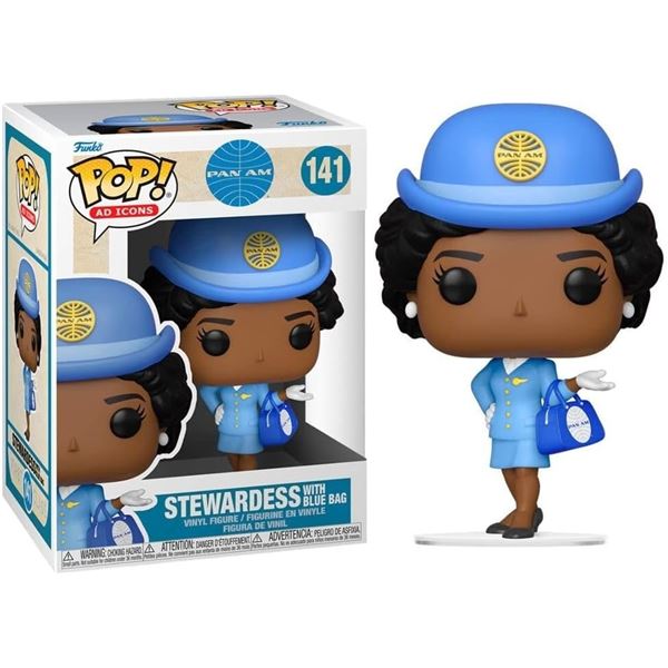 NEW FUNKO POP AD ICONS PAN AM STEWARDESS WITH BLUE