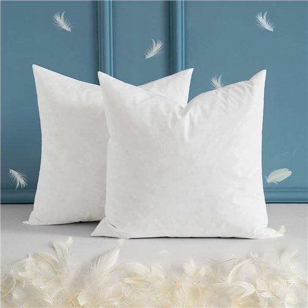NEW SET OF 4 WHITE 20 X 20" THROW PILLOWS