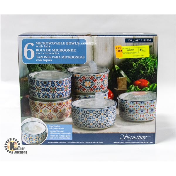 NEW 6 MICROWAVE BOWLS