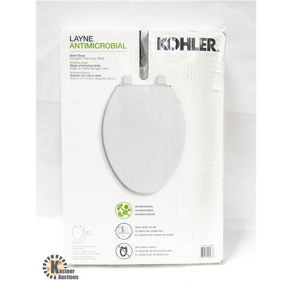 NEW SEALED KOHLER LAYNE SLOW CLOSING ELONGATED