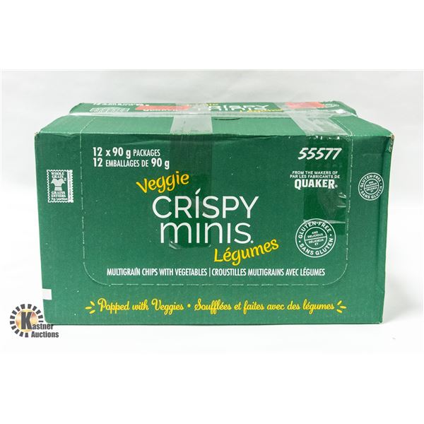 NEW CASE OF VEGGIE CRISPY MINIS 12X90G PACKAGES