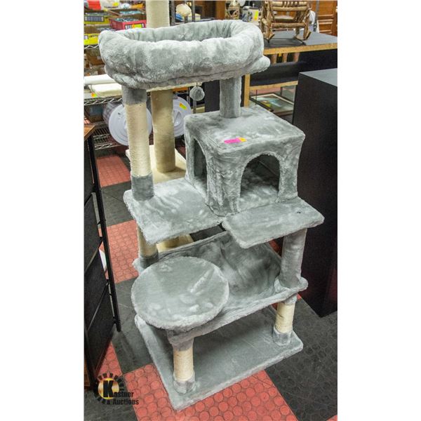 NEWLY ASSEMBLED MULTI TEIR CAT TREE W/ CONDO