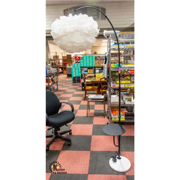 NEWLY ASSEMBLED FEATHER LAMP SHADED LAMP