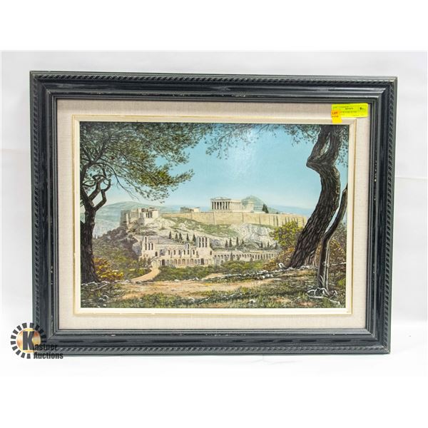 FRAMED PICTURE OF THE ACROPOLIS 20.75" X 26.5"