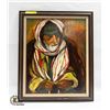 Image 1 : 19" X 24" FRAMED ORIGINAL PAINTING OF MAN