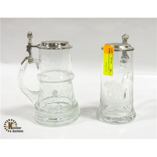 PAIR OF VINTAGE BEER STEINS