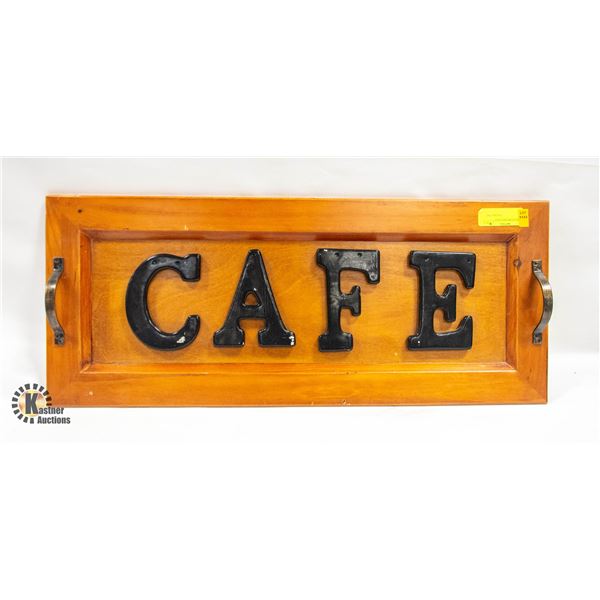 WOODEN CAFE SIGN/TRAY