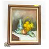 Image 1 : FRAMED 21 X 25 INCH ORIGINAL STILL LIFE PAINTING