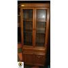 Image 1 : VINTAGE OAK CABINET- GLASS DOORS & DRAWER