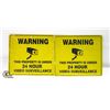 Image 1 : SEALED (2) METAL SIGNS "WARNING
