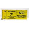 Image 1 : SEALED (3) METAL SIGNS "WARNING