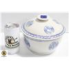 Image 1 : LIDDED CHINESE POTTERY SERVING BOWL