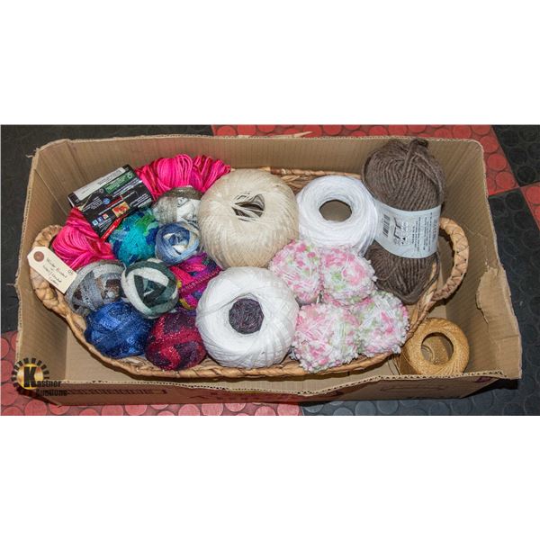 WICKER BASKET WOOL/CROCHET