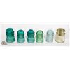 Image 1 : BOX OF 6 VINTAGE GLASS INSULATORS
