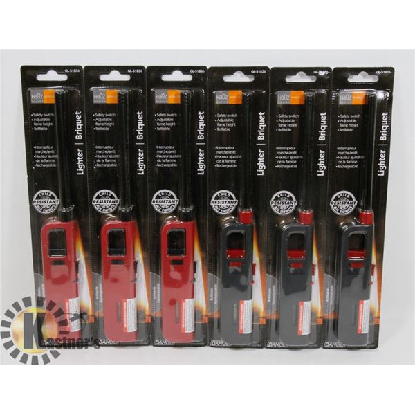 LOT OF 6 NEW REFILLABLE LIGHTERS