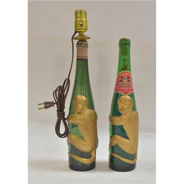 VINTAGE WINE BOTTLES ONE W/LIGHT &