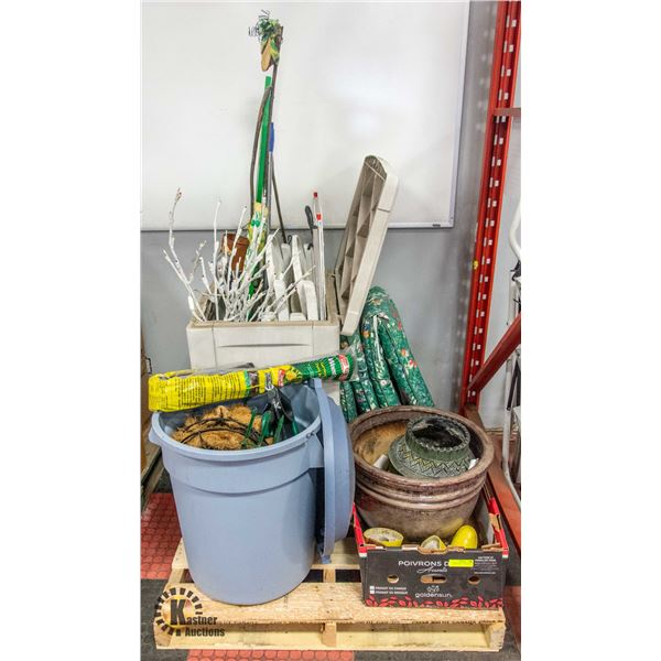 ESTATE PALLET ASSORTED YARD & GARDEN ITEMS