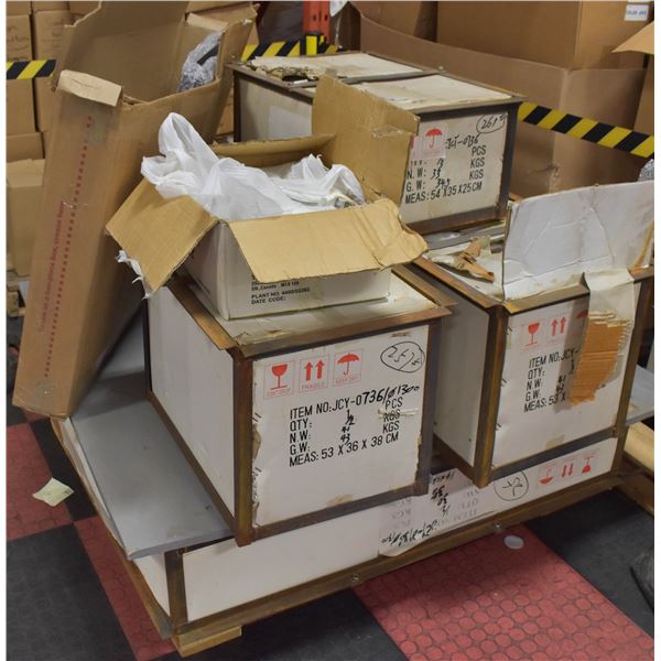 PALLET OF CHANDELIER PARTS AND ACCESSORIES ETC.