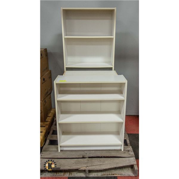 LOT OF 3 BOOKCASES "BILLY STYLE" WHITE