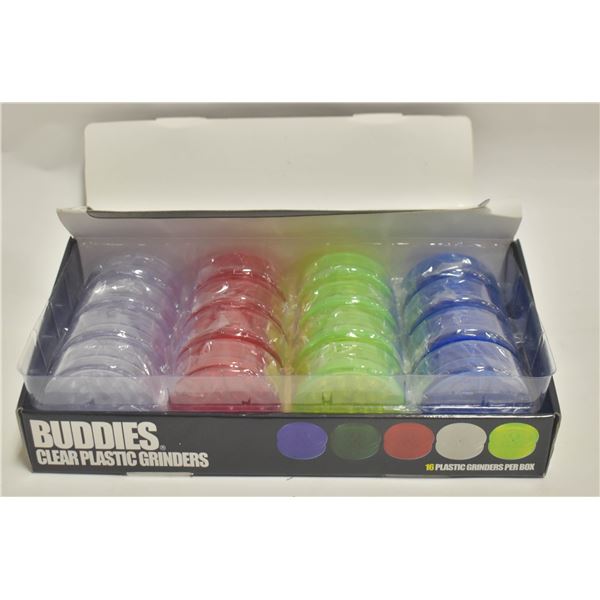 VENDERS BOX OF PLASTIC GRINDERS