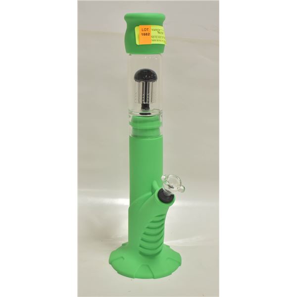 SILICONE/GLASS 14" STRAIGHT TUBE 7MM BONG W. BOWL
