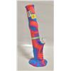 Image 1 : 14" SILICONE STRAIGHT TUBE BONG WITH DOWNSTEM AND