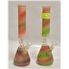 Image 1 : LOT OF TWO 12" BONGS WITH PERC AND ICE CATCHERS