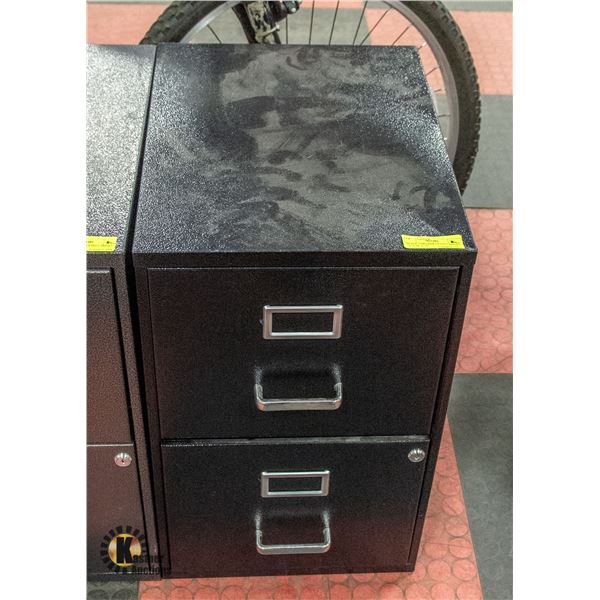 BLACK 2 DRAWER FILING CABINET 14" X 18" X 24"