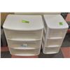 Image 1 : 2PCS 3-DRAWER PLASTIC STORAGE